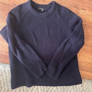 Dark Blue Ribbed Sweater